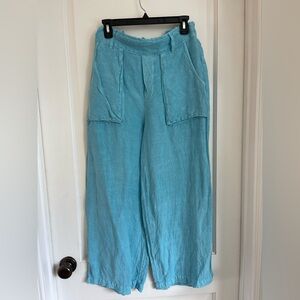 Young Fabulous Broke YFB size L sea blue gaucho/cropped pants.